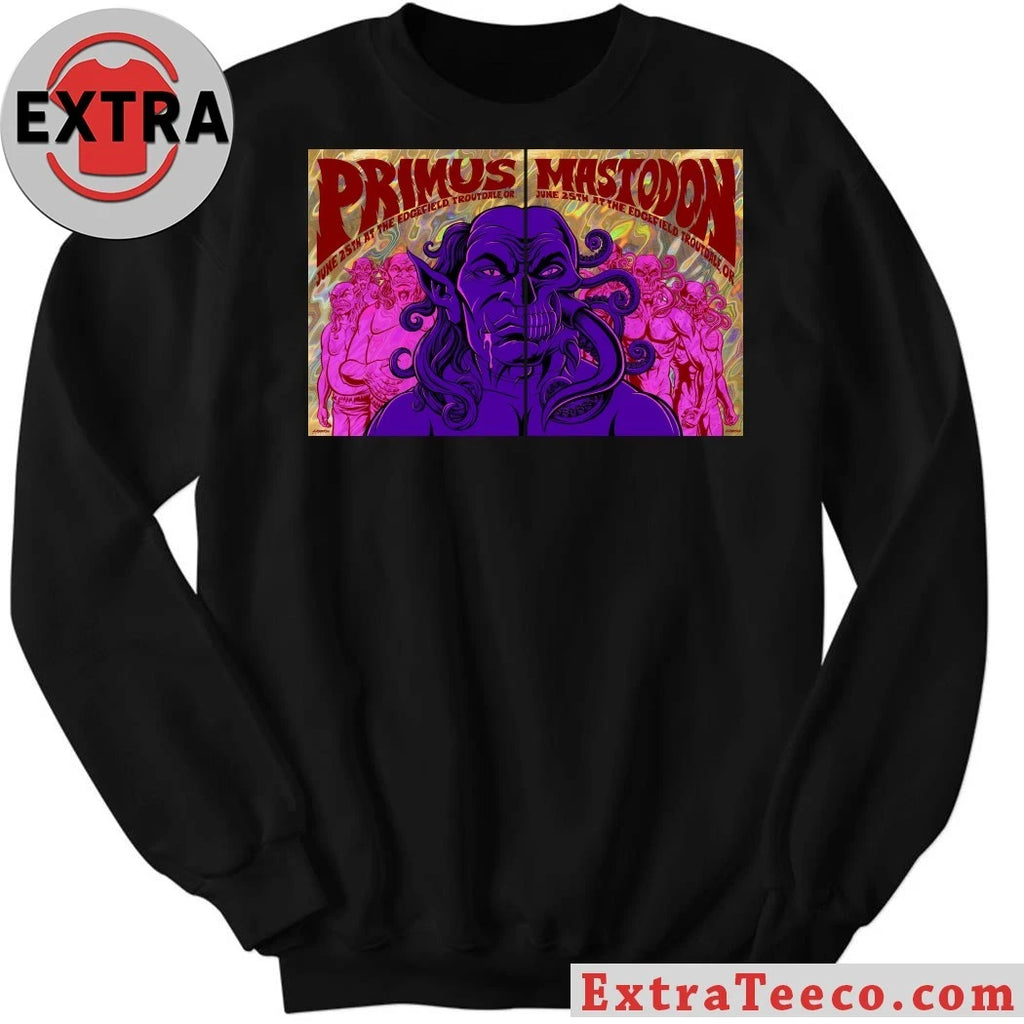 Official Poster promoting the music event by the bands Primus and Mastodon, June 25th, Edgefield, Troutdale, Oregon, USA T-Shirt