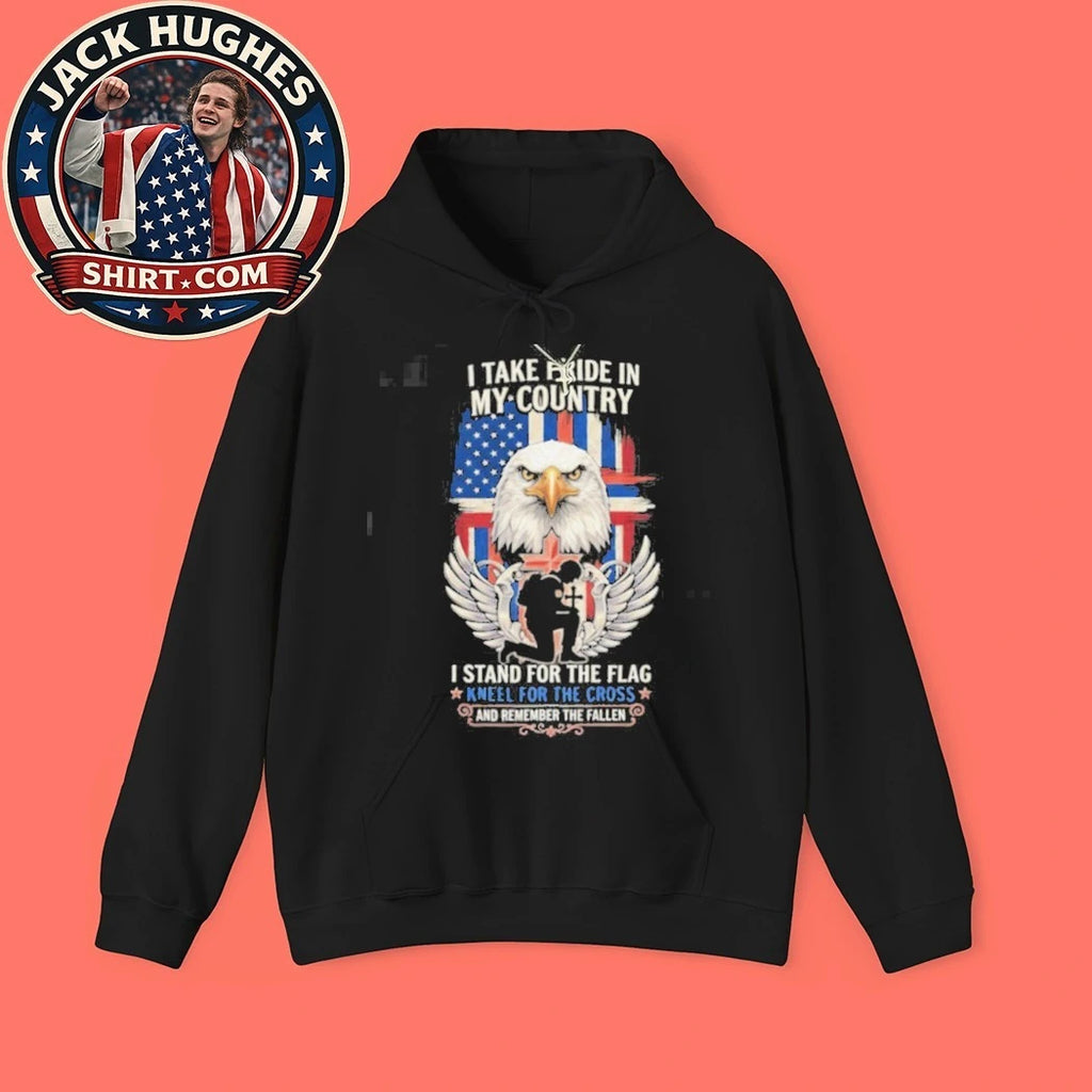 Official Pride In My Country Stand For Flag Kneel For Cross Shirt