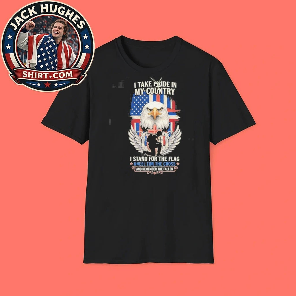Official Pride In My Country Stand For Flag Kneel For Cross Shirt