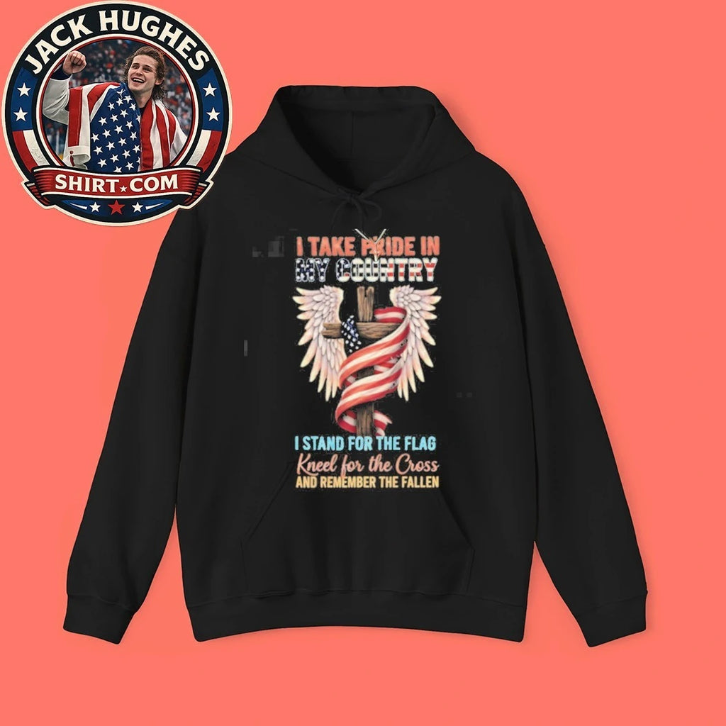 Official Pride In My Country Stand For Flag Kneel For Cross Wings Amp Eagle Shirt