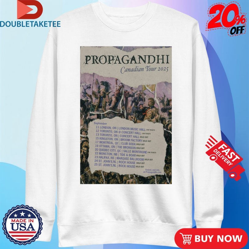 Official Propagandhi Tour Summer 2025 Dates Shirts