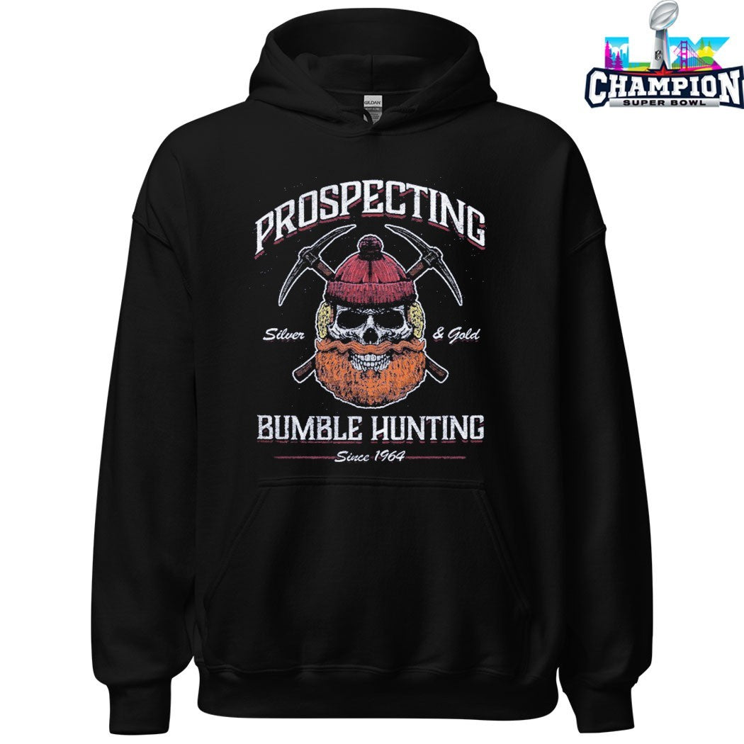 Official Prospecting Bumble Hunter Silver And Gold Since 1964 Skull T-shirts
