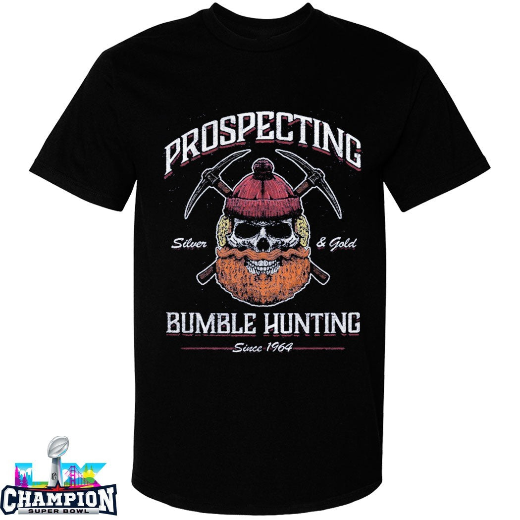 Official Prospecting Bumble Hunter Silver And Gold Since 1964 Skull T-shirts