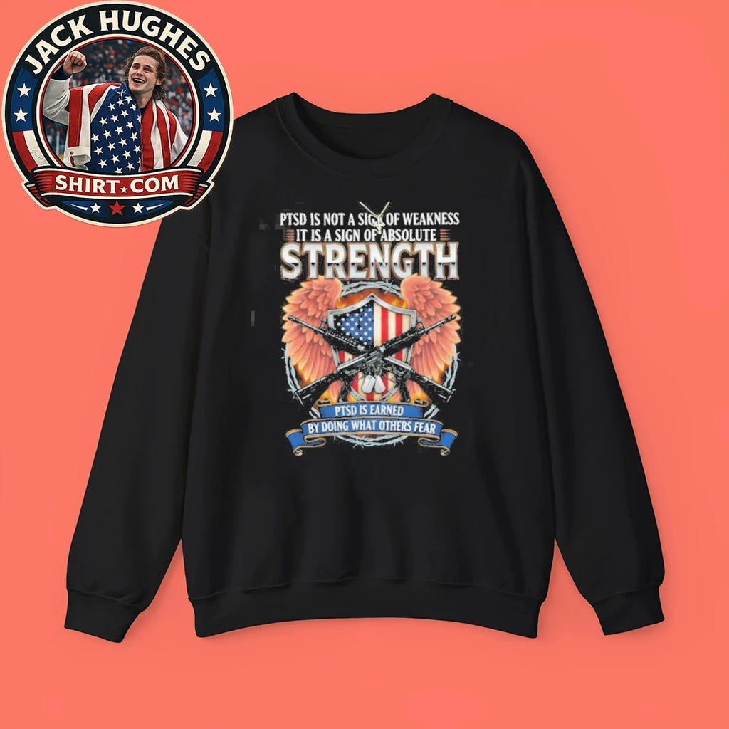 Official Ptsd Awareness Strength Military Shield Amp Wings Design Shirt
