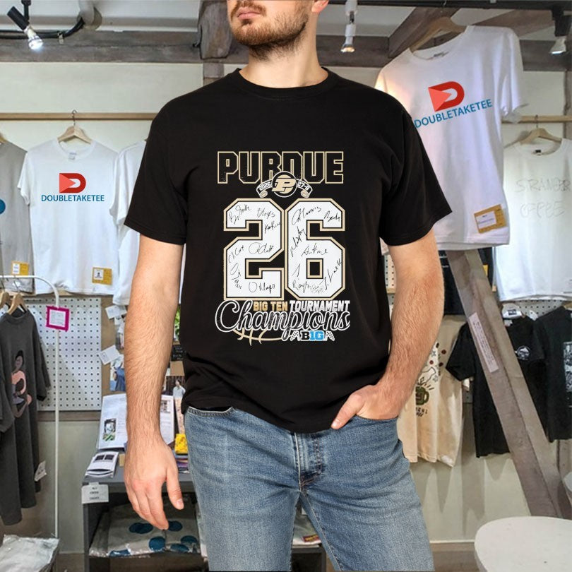 Official Purdue Boilermakers 2026 Big Ten Men’s Basketball Tournament Champions 27-8 Signatures Players Names Shirts