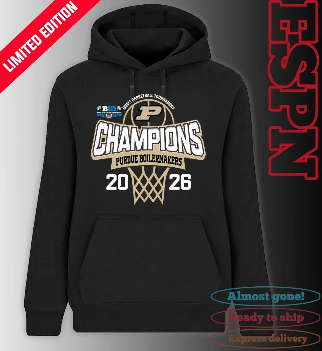 Official Purdue Boilermakers 2026 Big Ten Men’s Basketball Tournament Champions Shirt