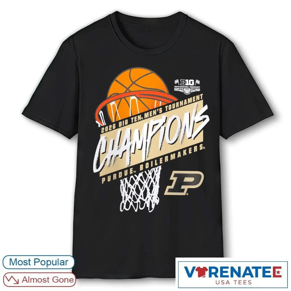 Official Purdue Boilermakers 2026 Big Ten Men’s Basketball Tournament Champions T-Shirt