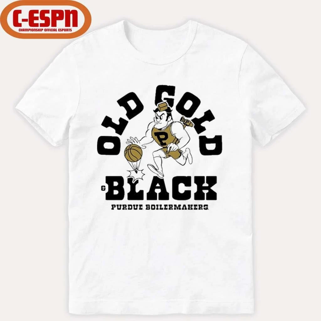 Official Purdue Boilermakers Basketball Old Gold and Black mascot shirt