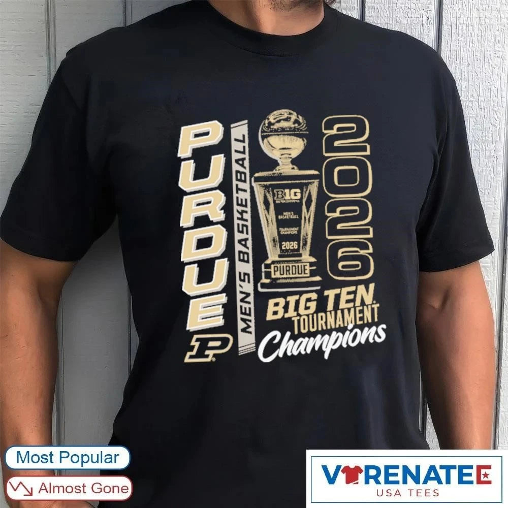 Official Purdue Boilermakers Men’s Basketball 2026 Big Ten Tournament Champions Trophy T-Shirt