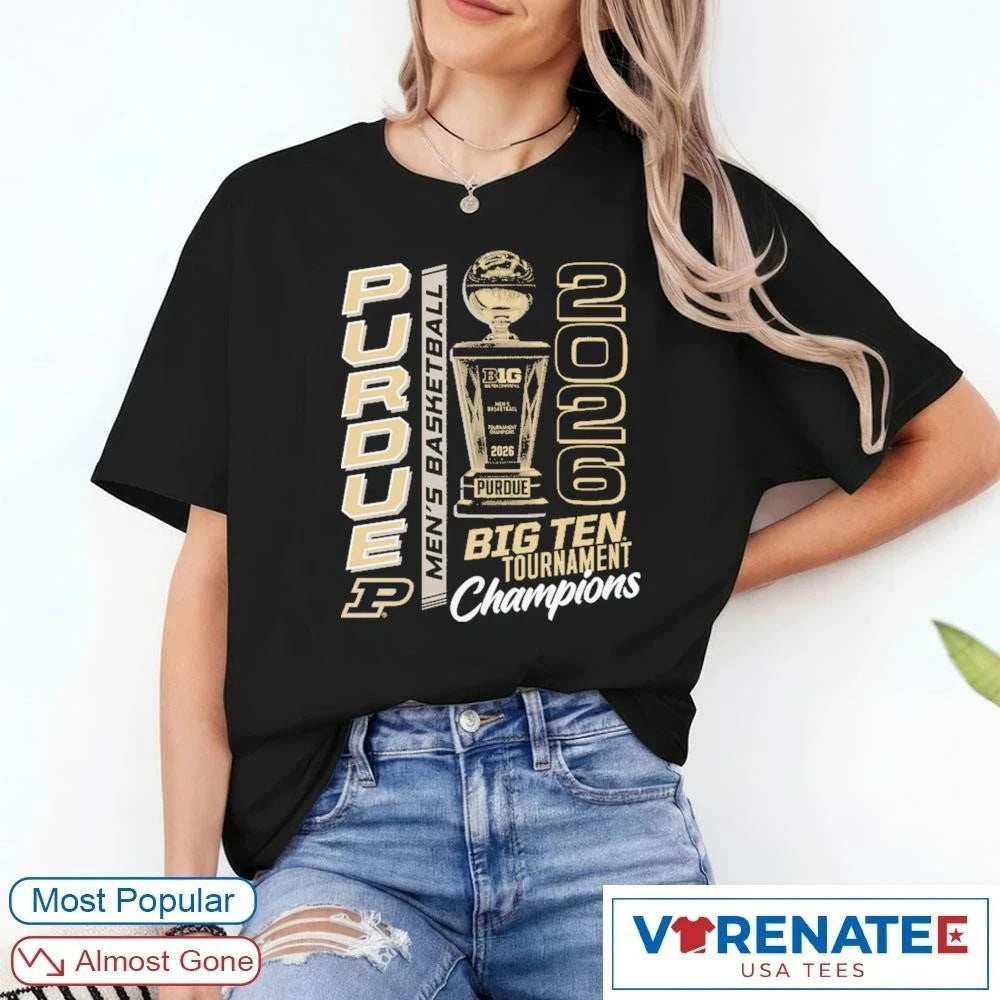 Official Purdue Boilermakers Men’s Basketball 2026 Big Ten Tournament Champions Trophy T-Shirt
