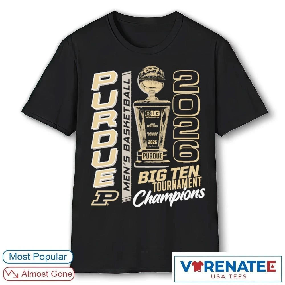 Official Purdue Boilermakers Men’s Basketball 2026 Big Ten Tournament Champions Trophy T-Shirt