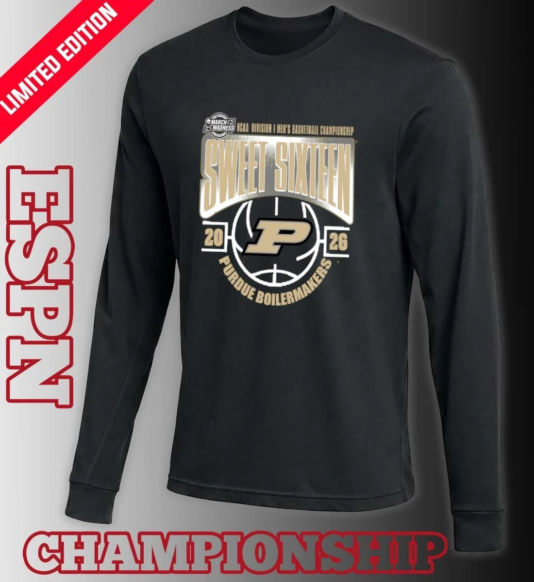 Official Purdue Boilermakers Sweet 16 NCAA DI Men’s Basketball Tournament March Madness 2026 T-Shirt
