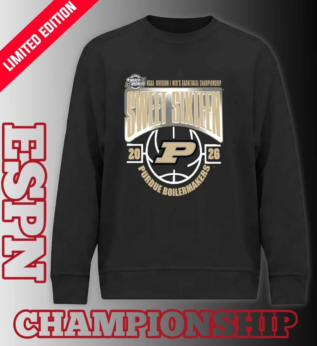 Official Purdue Boilermakers Sweet 16 NCAA DI Men’s Basketball Tournament March Madness 2026 T-Shirt