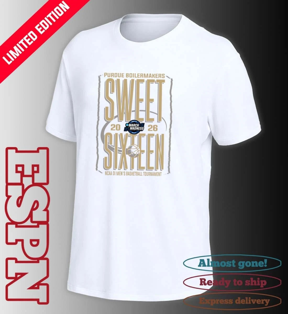 Official Purdue Boilermakers Sweet Sixteen 2026 NCAA DI Men’s Basketball Tournament T-Shirt