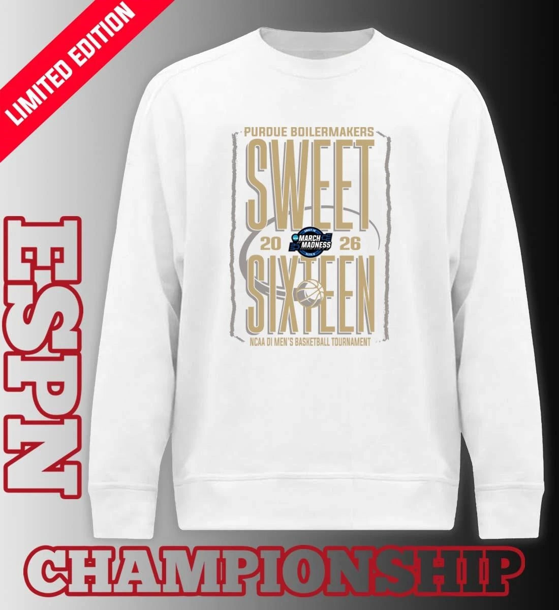 Official Purdue Boilermakers Sweet Sixteen 2026 NCAA DI Men’s Basketball Tournament T-Shirt