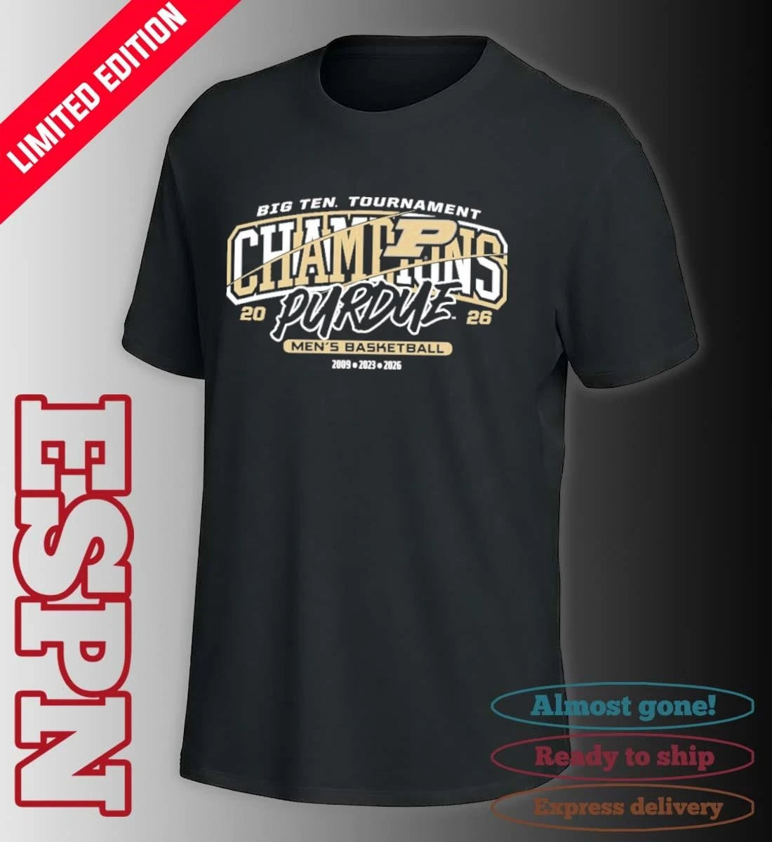 Official Purdue Men’s Basketball 2026 Big Ten Tournament Champions Banner Shirt