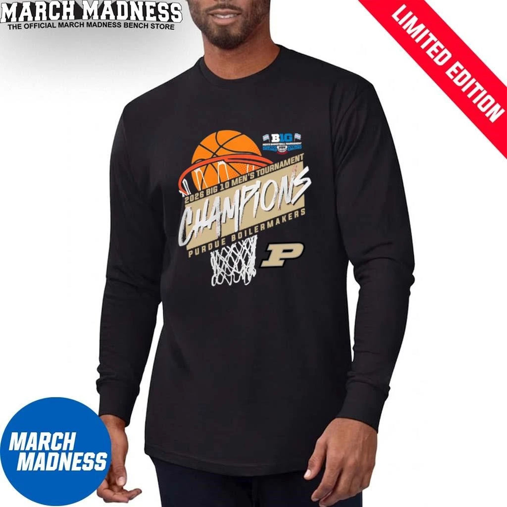 Official Purdue Men’s Basketball Big 10 Tournament Champions Basket T-Shirt