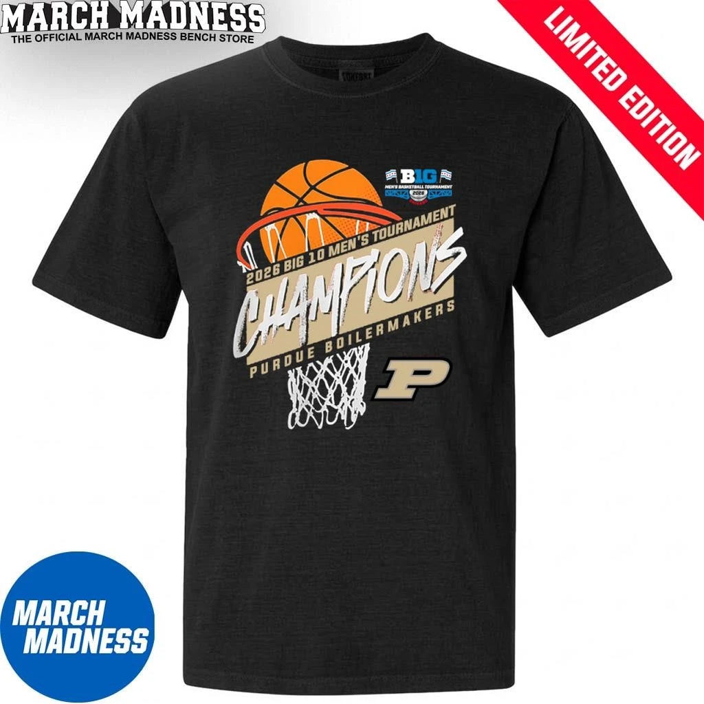 Official Purdue Men’s Basketball Big 10 Tournament Champions Basket T-Shirt
