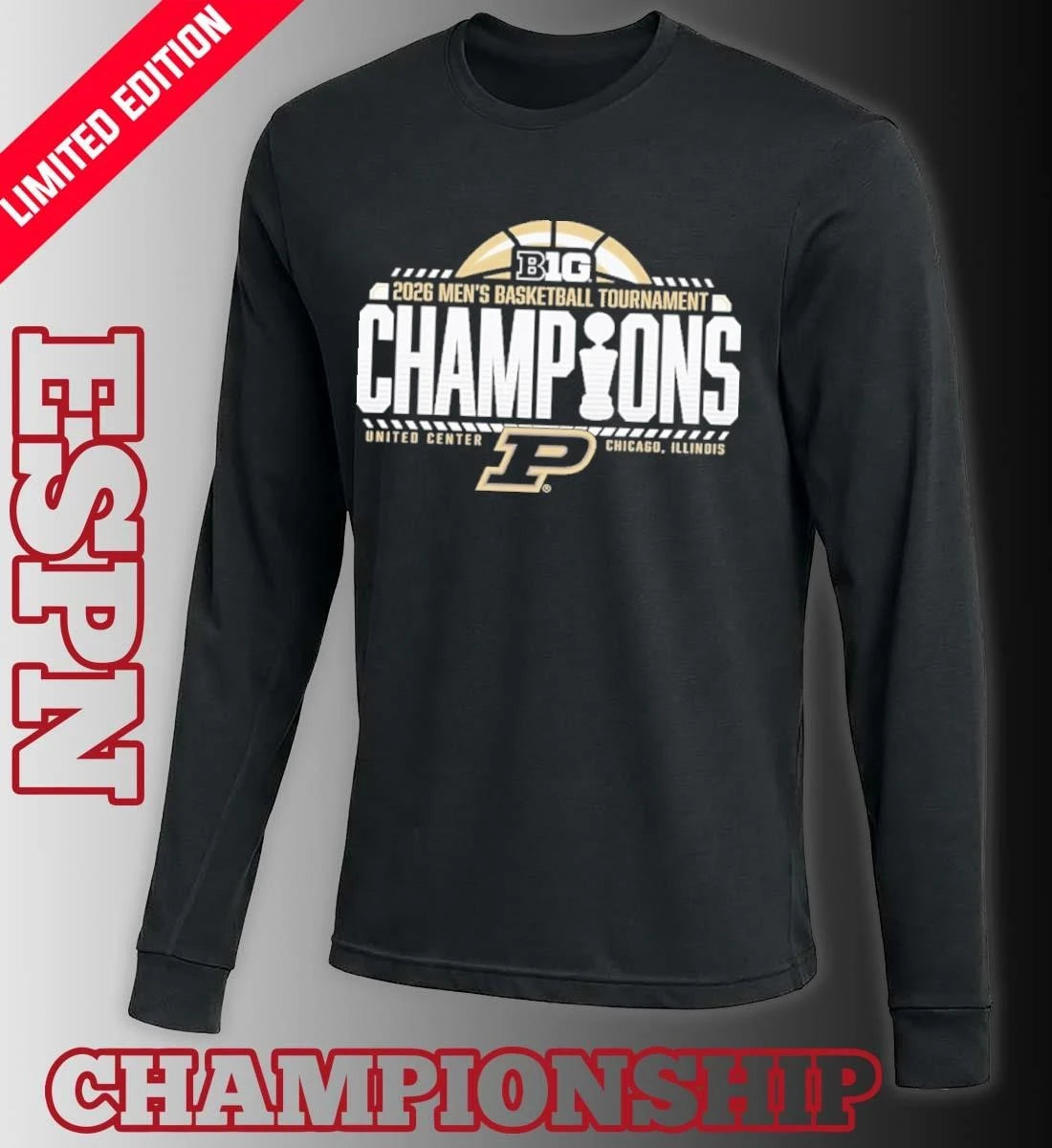 Official Purdue Men’s Basketball Big Ten Tournament Champions Official Locker Room T-Shirt