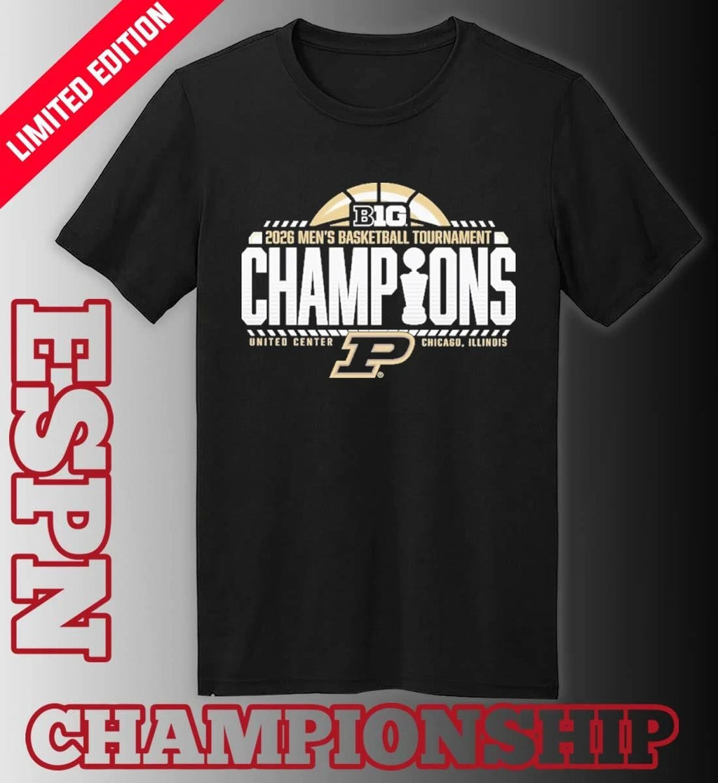 Official Purdue Men’s Basketball Big Ten Tournament Champions Official Locker Room T-Shirt
