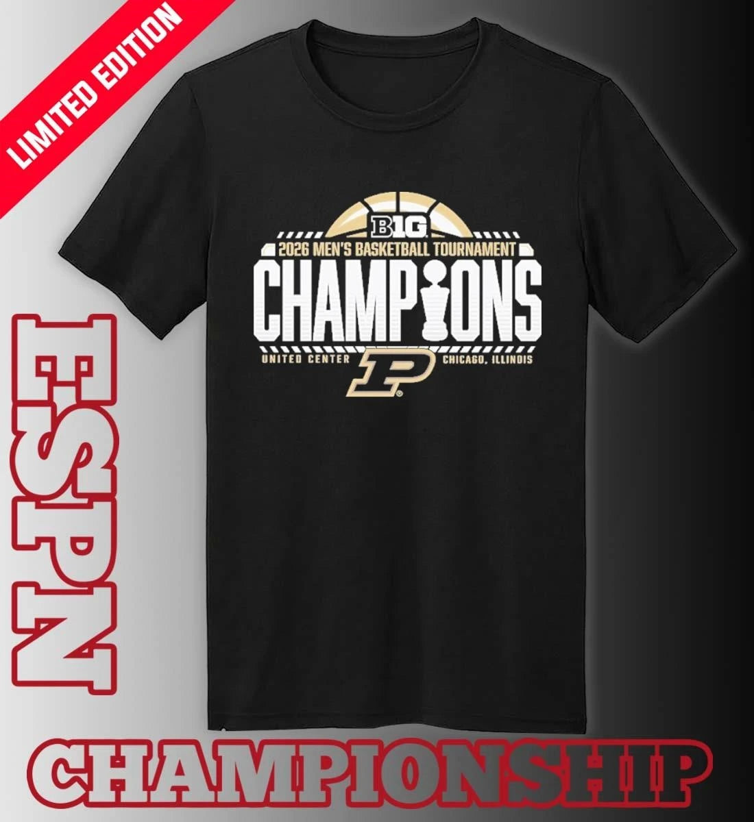 Official Purdue Men’s Basketball Big Ten Tournament Champions Official Locker Room T-Shirt