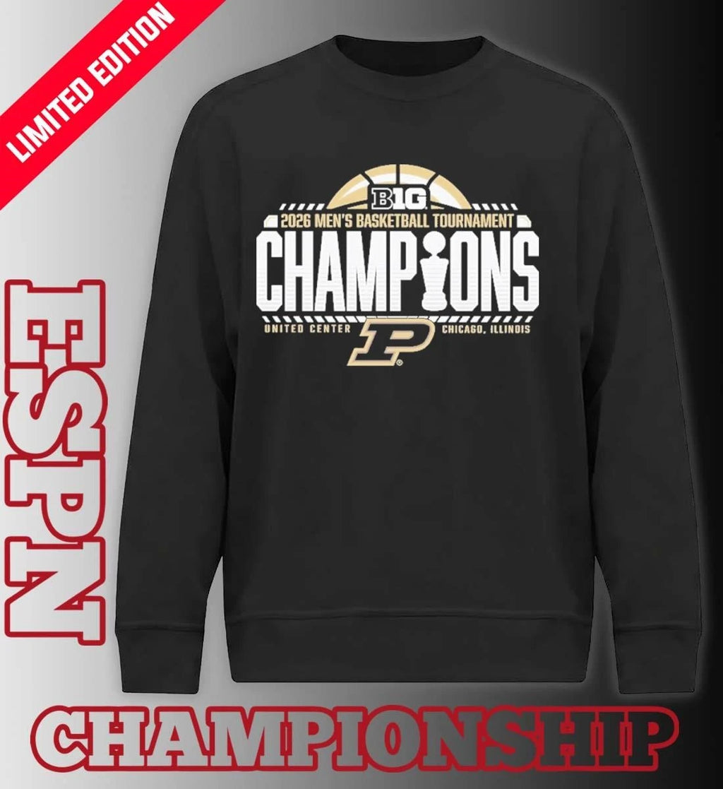 Official Purdue Men’s Basketball Big Ten Tournament Champions Official Locker Room T-Shirt