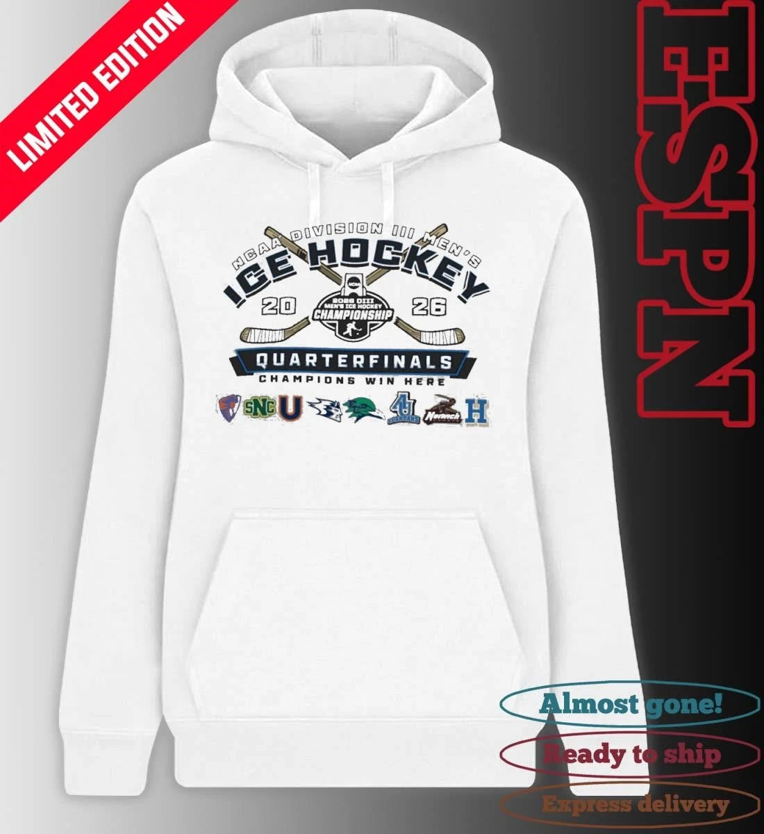 Official Quarterfinals 2026 Division III Men’s Ice Hockey Championship T-Shirt