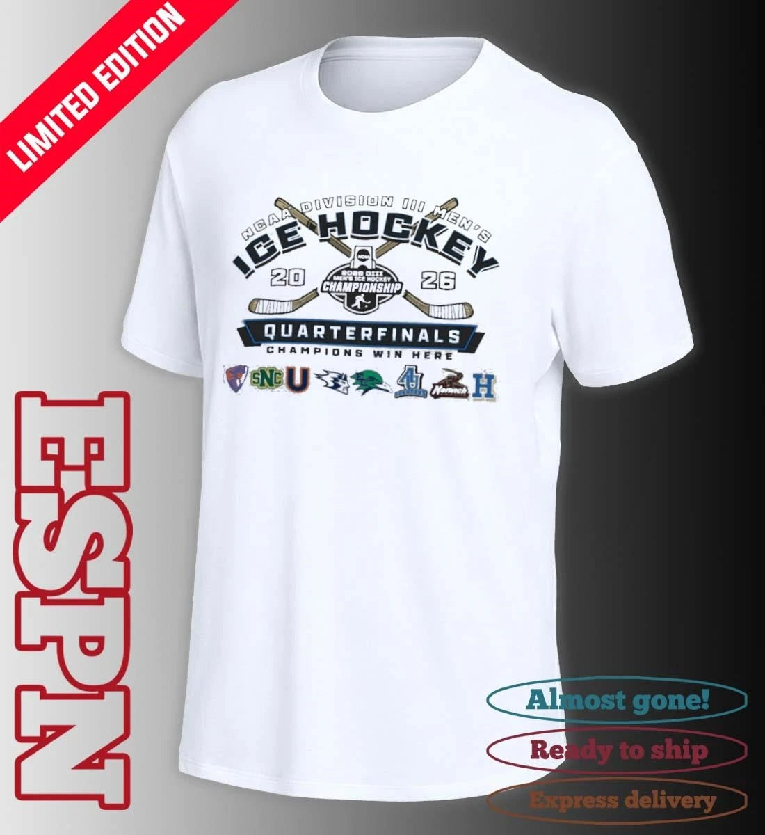 Official Quarterfinals 2026 Division III Men’s Ice Hockey Championship T-Shirt