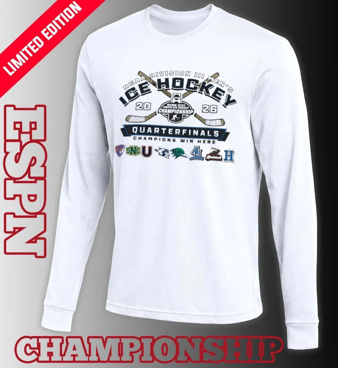 Official Quarterfinals 2026 Division III Men’s Ice Hockey Championship T-Shirt