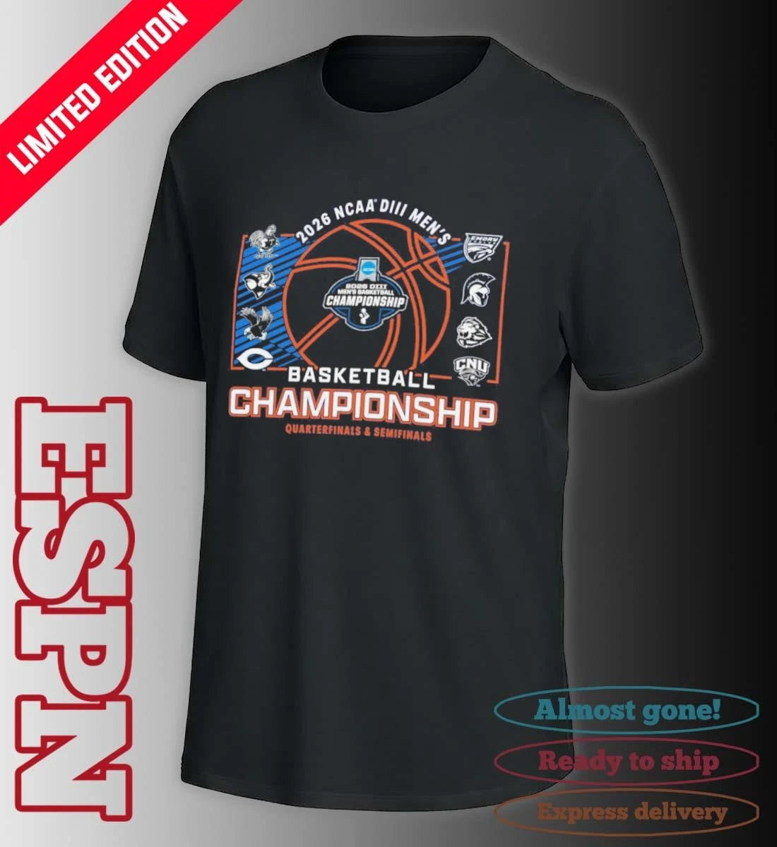 Official Quarterfinals, Semifinals 2026 NCAA Division III Men’s Basketball Championship Shirt