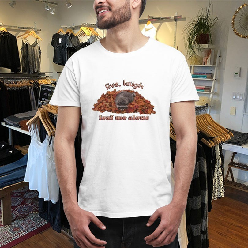 Official Raccoon Live Laugh Leaf Me Alone Shirts