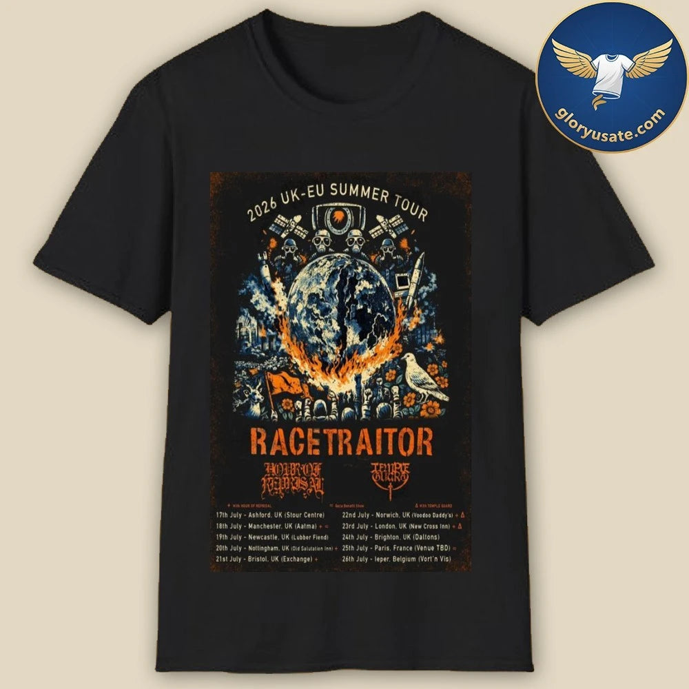 Official Racetraitor UK EU Summer Tour 2026 Poster Shirt