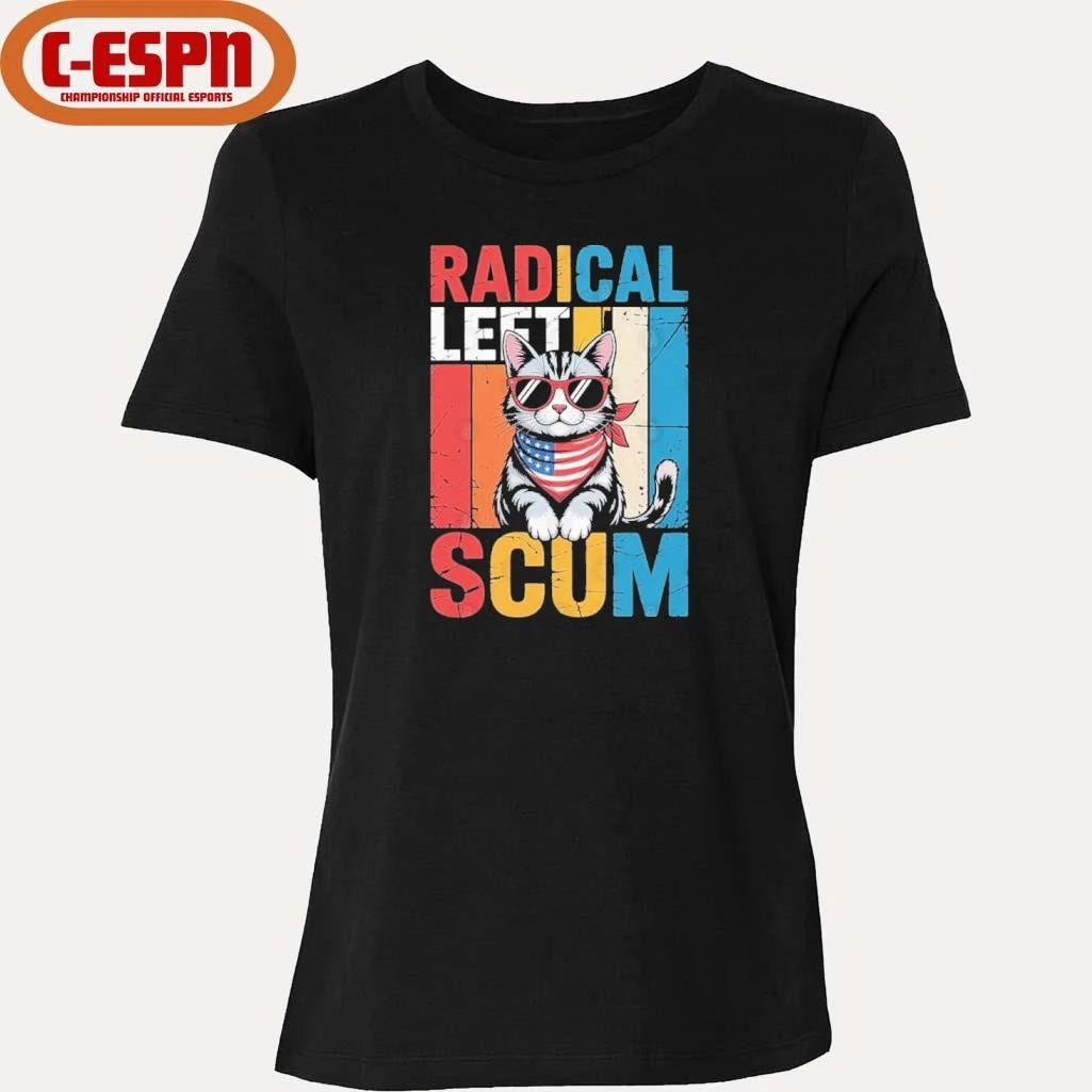 Official Radical Left Scum Cat Retro T-Shirt