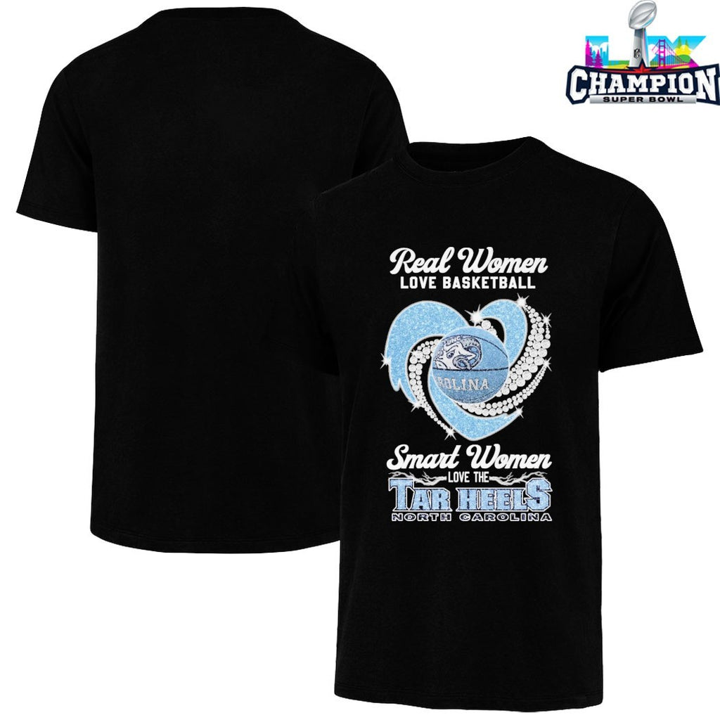 Official Real Women Love Basketball Smart Women Love The UNC North Carolina Tar Heels T-shirts