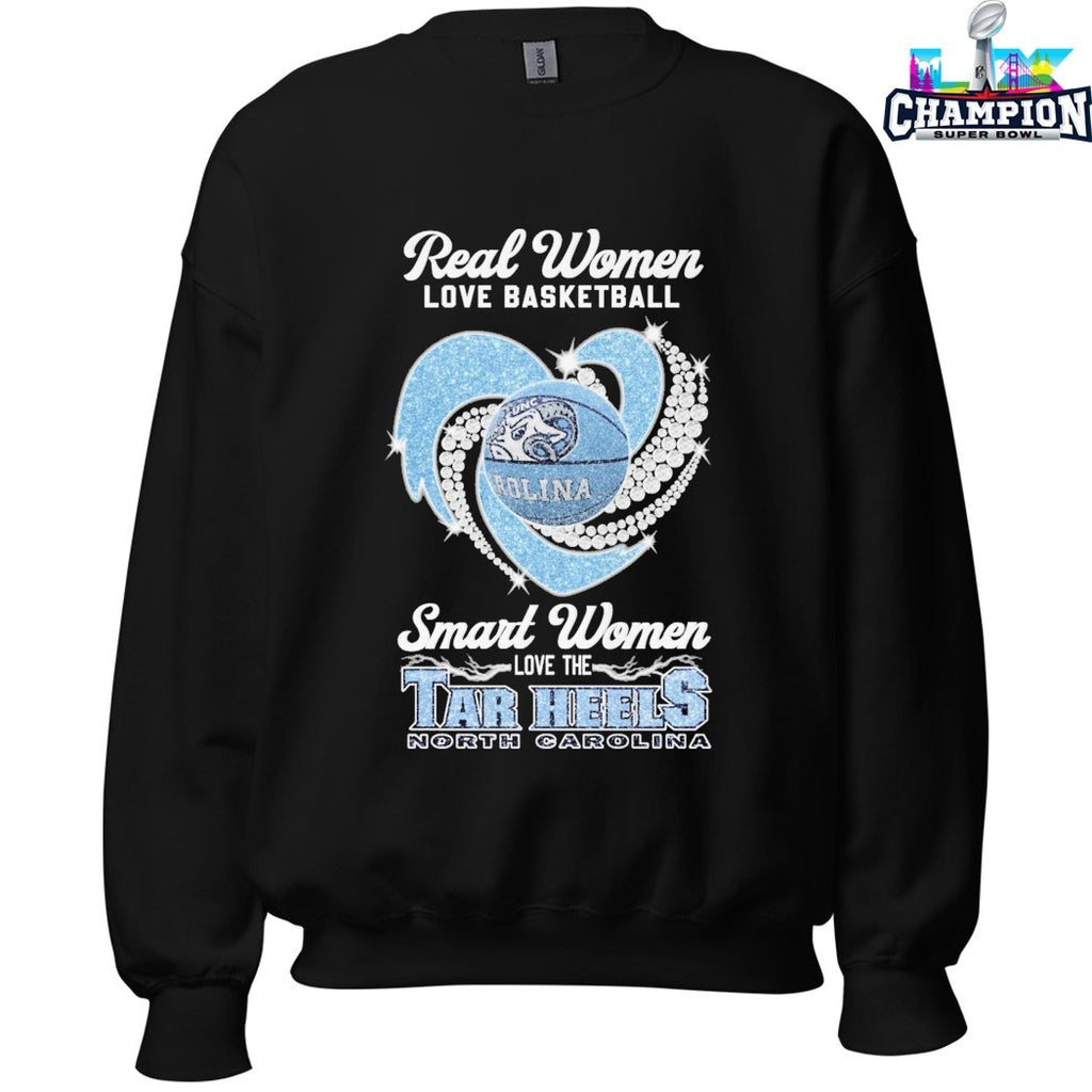 Official Real Women Love Basketball Smart Women Love The UNC North Carolina Tar Heels T-shirts