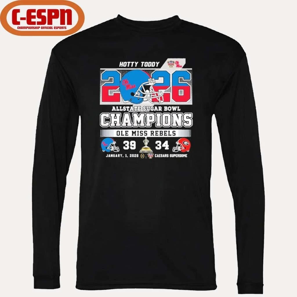 Official Rebels Sugar Bowl Score Champs Hotty Toddy Shirt