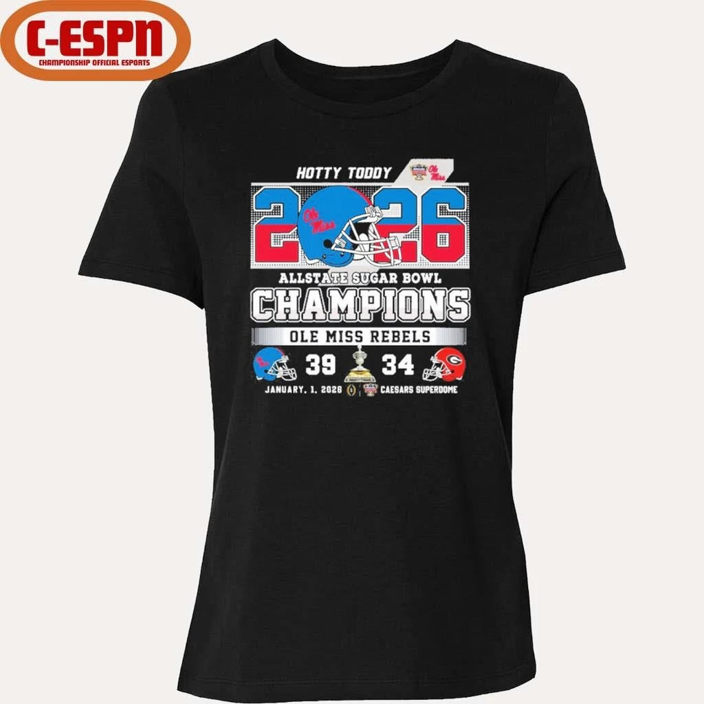 Official Rebels Sugar Bowl Score Champs Hotty Toddy Shirt