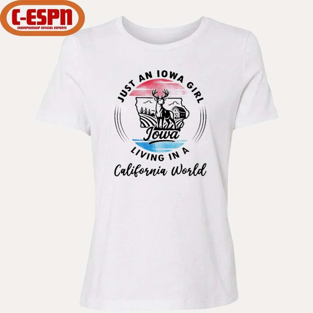 Official Reindeer Just An Iowa Girl Living In A California World Shirt