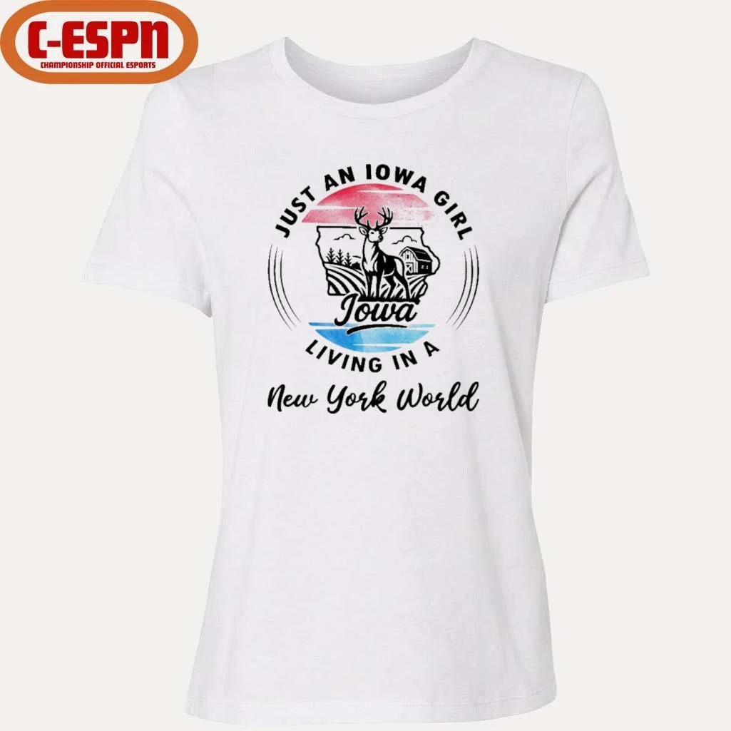 Official Reindeer Just An Iowa Girl Living In A New York World Shirt