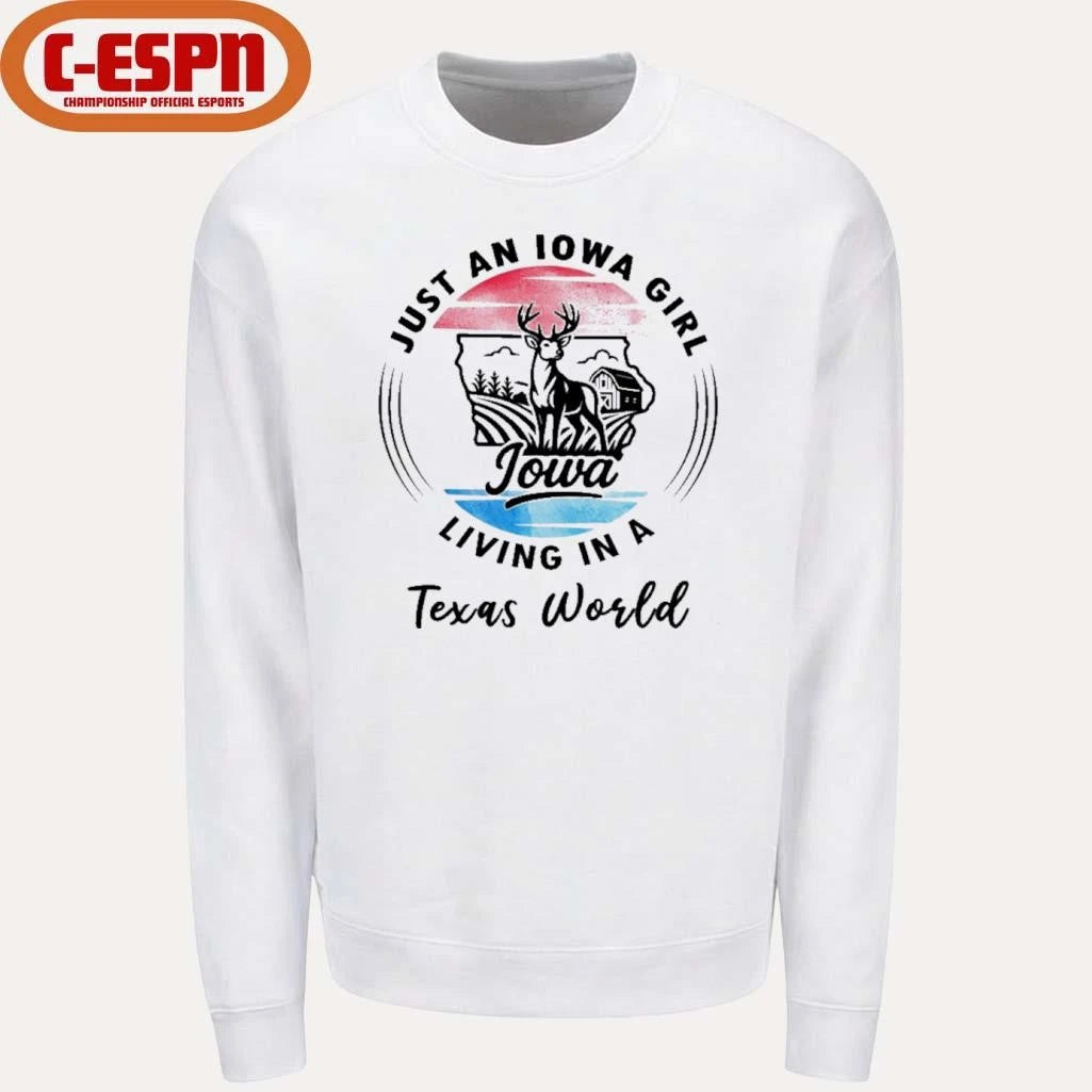Official Reindeer Just An Iowa Girl Living In A Texas World Shirt