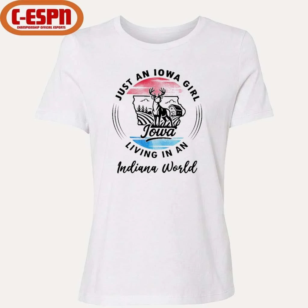 Official Reindeer Just An Iowa Girl Living In An Indiana World Shirt