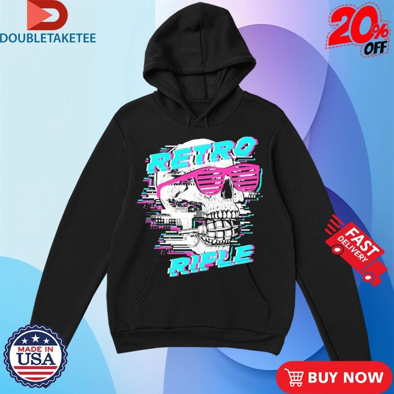 Official Retro Rifle Glitched Skull Shirts