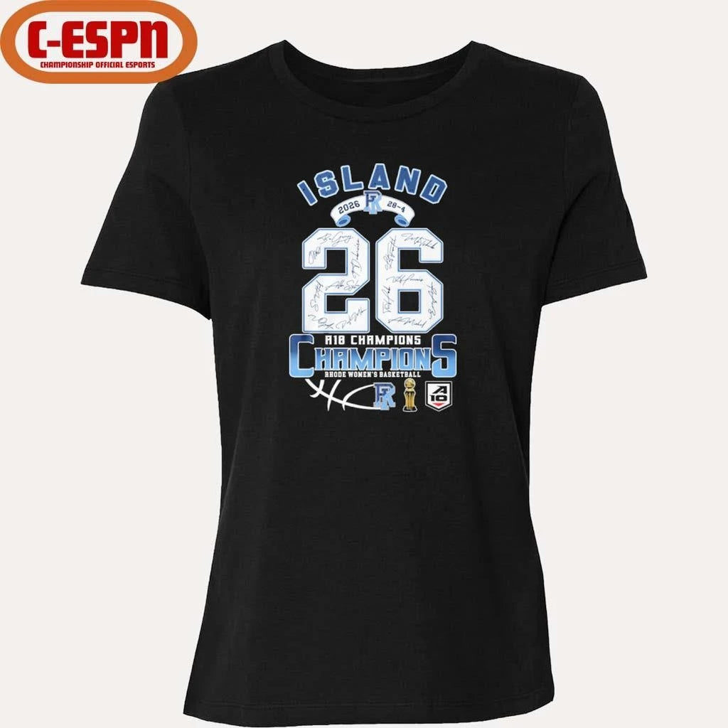 Official Rhode Island Women’s Basketball 2026 A10 Tournament Champions 28-4 Shirt