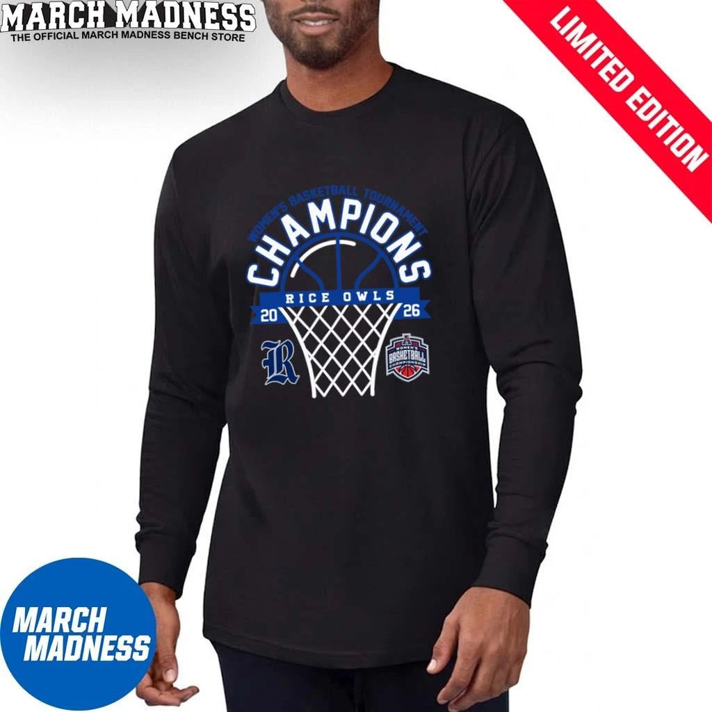 Official Rice Owls 2026 American Conference Women’s Basketball Tournament Champions Shirt