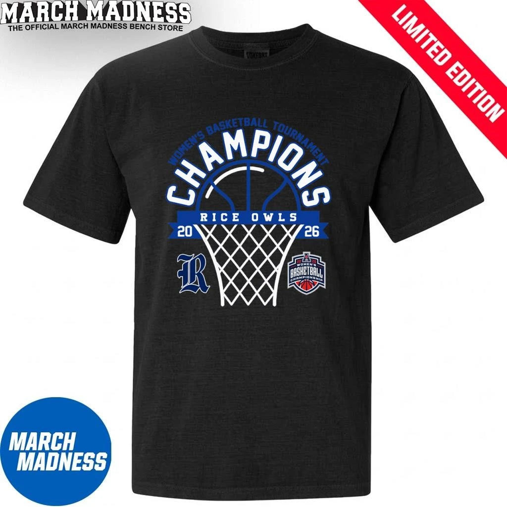 Official Rice Owls 2026 American Conference Women’s Basketball Tournament Champions Shirt