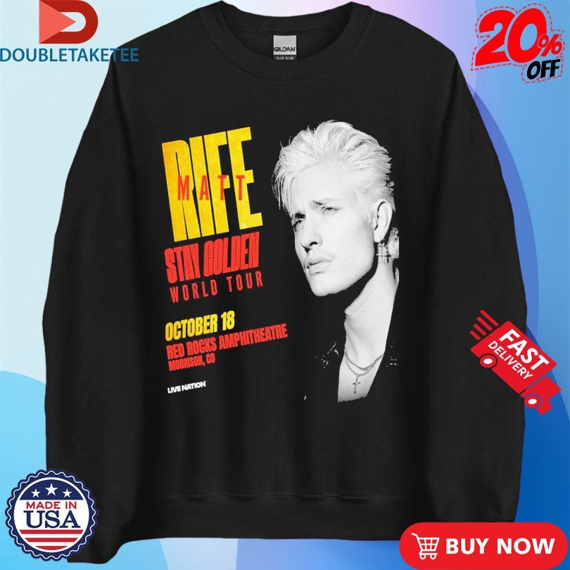 Official Rife Matt Stay Golden World Tour 2025 Railroad Earth 25th Anniversary Shirts