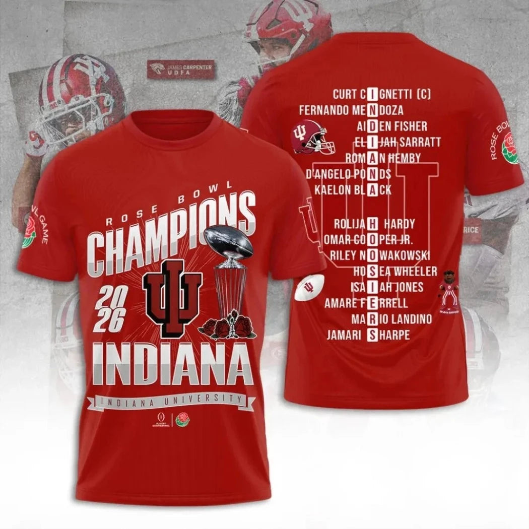 Official Rose Bowl Champions Indiana University 2026 Shirt
