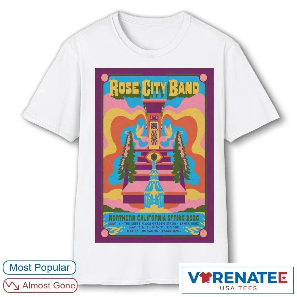 Official Rose City Band Tour Northern California Spring May 2026 Poster T-Shirt