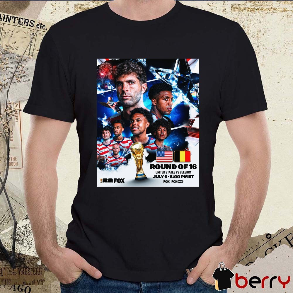 Round Of 16 United States Vs Belgium July 6 2026 World Cup FOX Poster t-shirt