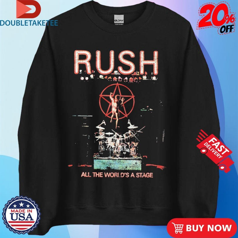 Official Rush All The World’s A Stage Tour 1976 1977 Shirts